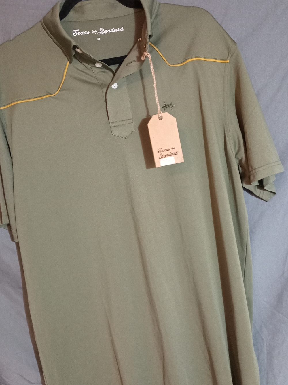 Texas Standard Lariat Western Polo Shirt Agave Green Men's XL NWT Cowboy Yoakum